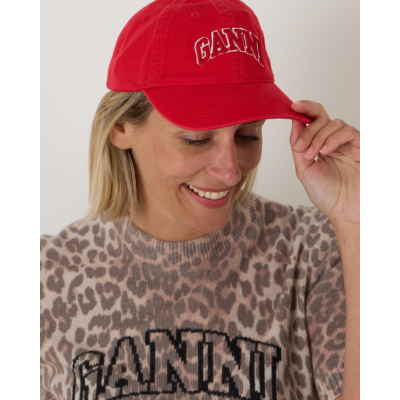 Ganni Canvas Cap Fiery Red