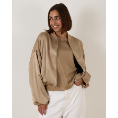 Drykorn Braddan BomberJack Satin Brown