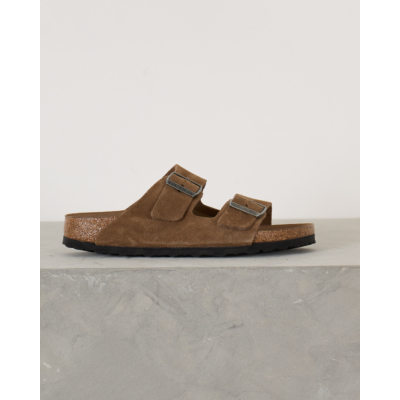 Birkenstock Men Arizona Soft Footbed Sandals Dark Tea Tonal