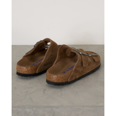 Birkenstock Men Arizona Soft Footbed Sandals Dark Tea Tonal