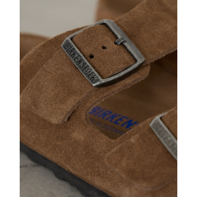 Birkenstock Men Arizona Soft Footbed Sandals Dark Tea Tonal
