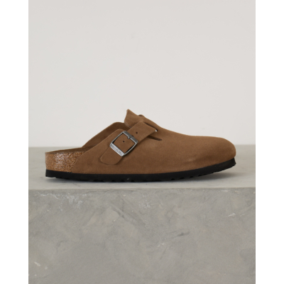 Birkenstock Boston suède instappers Dark Tea Tonal