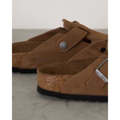 Birkenstock Boston suède instappers Dark Tea Tonal