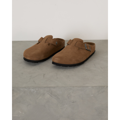 Birkenstock Boston suède instappers Dark Tea Tonal