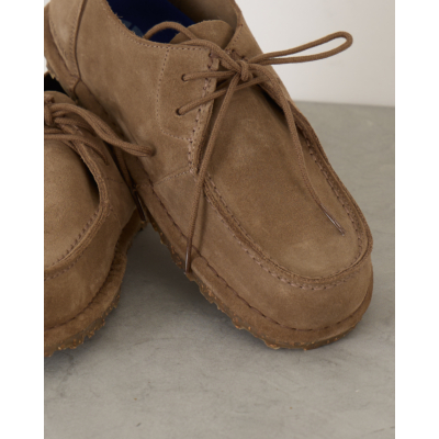 Birkenstock Utti Lace Suede Moccasin Gray Taupe