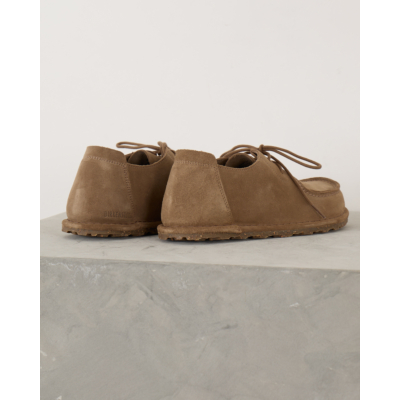 Birkenstock Utti Lace Suede Moccasin Gray Taupe