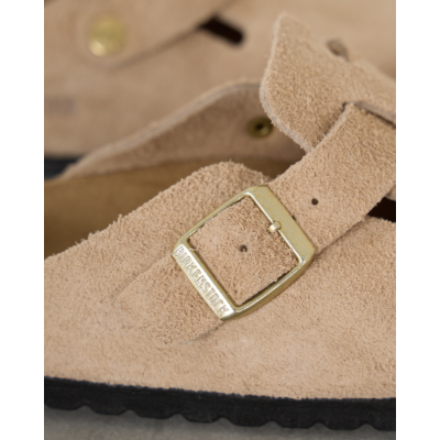 Birkenstock Boston suède instappers Sandcastle
