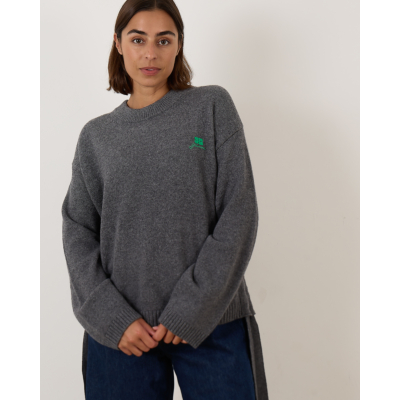 Ganni Crewneck Pullover Gray