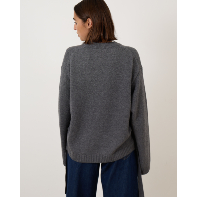 Ganni Crewneck Pullover Gray