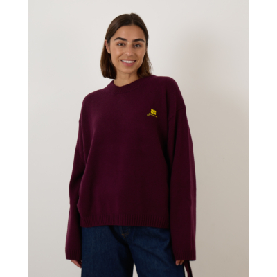 Ganni Crewneck Pullover Burgundy
