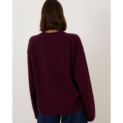 Ganni Crewneck Pullover Burgundy