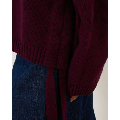 Ganni Crewneck Pullover Burgundy