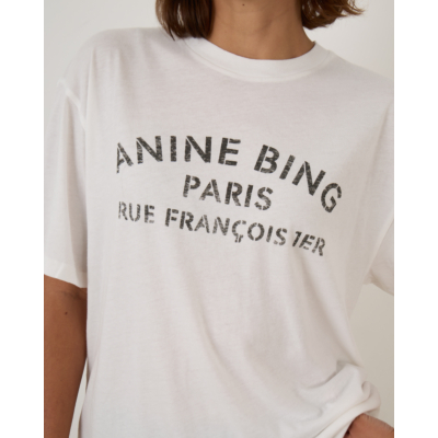 Reversible Tee Shirt Anine Bing Blanc Anine Bing Lili Tee In Tonal