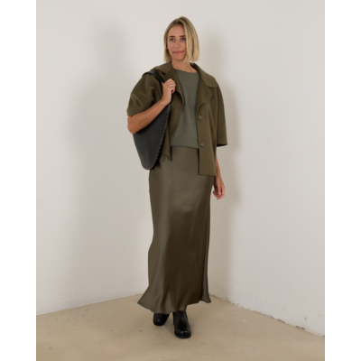 Luisa Cerano Double-face Cape Mantel Khaki