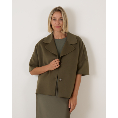 Luisa Cerano Double-face Cape Mantel Khaki