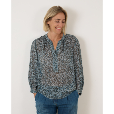 Luisa Cerano Blouse Animal Print Blue