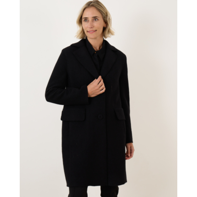 Luisa Cerano Mid-Length Black Coat