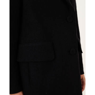 Luisa Cerano Mid-Length Black Coat