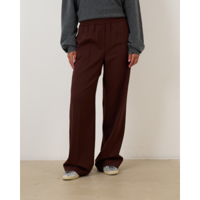 Weekend Max Mara  Technical Gabardine Wool Trousers Chocolate