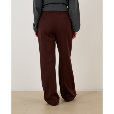 Weekend Max Mara  Technical Gabardine Wool Trousers Chocolate