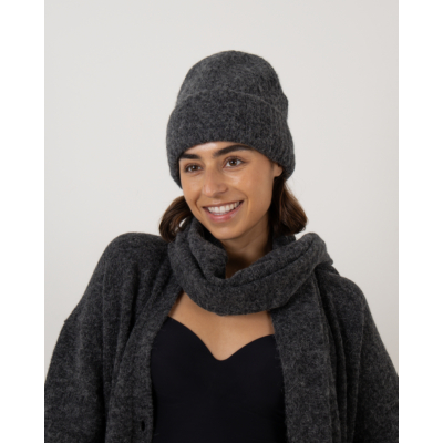 Closed Wool Blend Hat Dark Grey