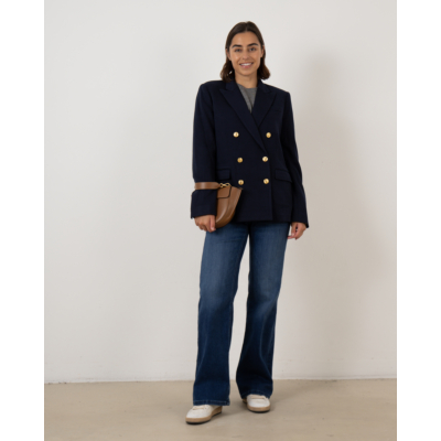 Cambio Tess wide leg jeans with dark blue wash