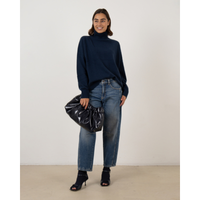 Cambio Elia cropped barrel jeans in denim wash