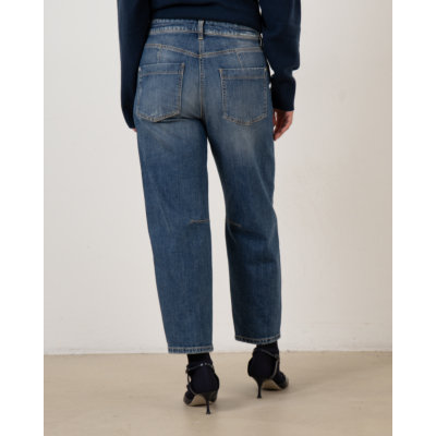 Cambio Elia cropped barrel jeans in denim wash