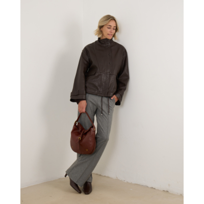 Enes Jacket leather/suede women brown