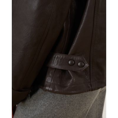 Enes Jacket leather/suede women brown