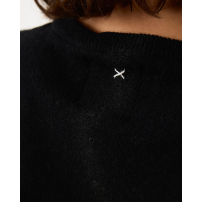 People's Republic of Cashmere Pullover short sleeve round neck women black