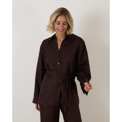 Róhe Deconstructed silk shirt Mahogany