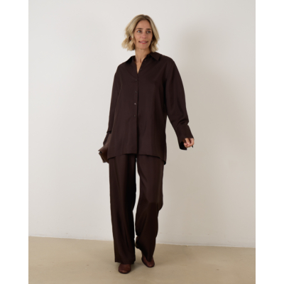 Róhe Deconstructed silk shirt Mahogany