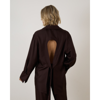 Róhe Deconstructed silk shirt Mahogany