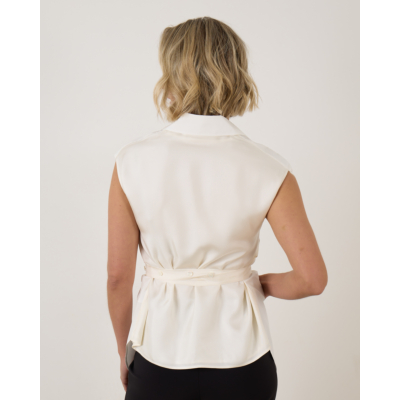 Róhe Poplin Silk Combined gilet-shirt Optic White