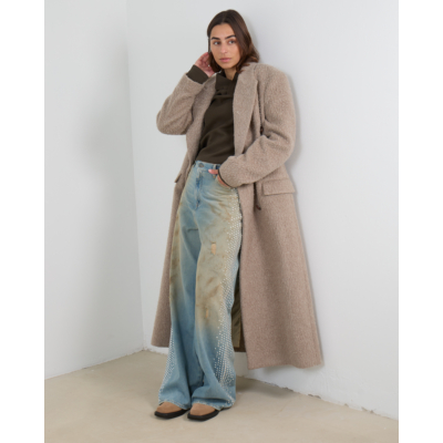 Golden Goose Coat Taupe With Belt