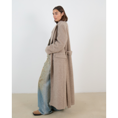 Golden Goose Coat Taupe With Belt