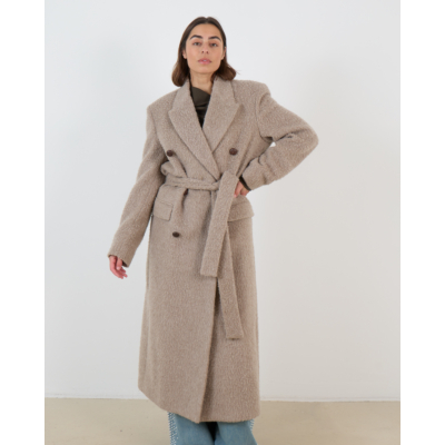 Golden Goose Coat Taupe With Belt
