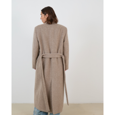 Golden Goose Coat Taupe With Belt