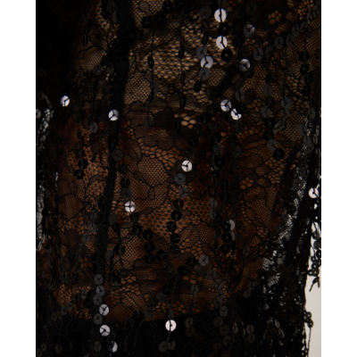 Love Stories EVE Sheer Sequin Top Black