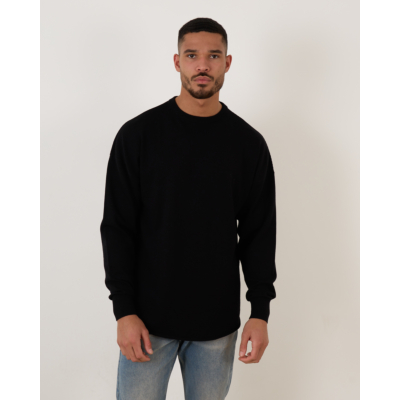 Rijp James Oversized Knit Pullover Black