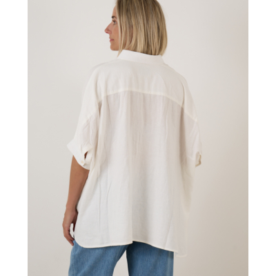 Denimist Boxy Cuffed Shirt White
