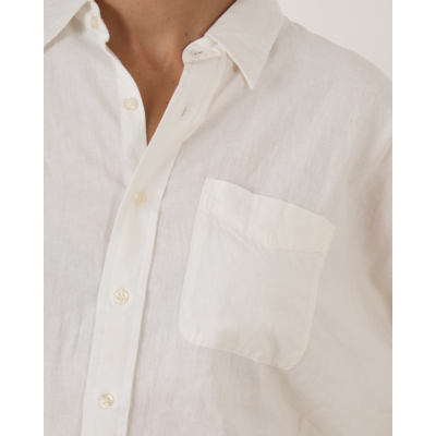 Denimist Boxy Cuffed Shirt White