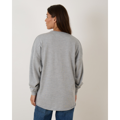 Rijp James Oversized Knit Pullover Grey