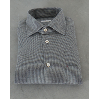 Kiton Soft Checkered Overshirt Gray