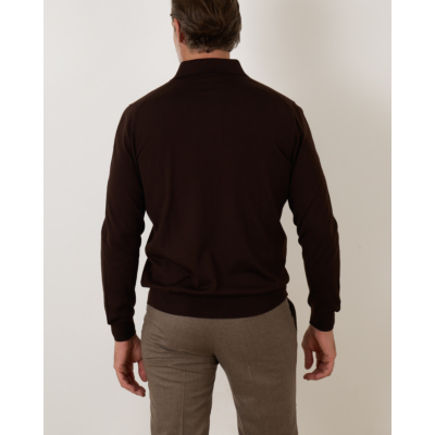 Kiton Pullover Polo Dark Brown