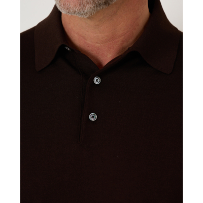 Kiton Pullover Polo Dark Brown