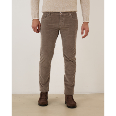 Jacob Cohën Nick Slim Rib Trousers Elephant Grey