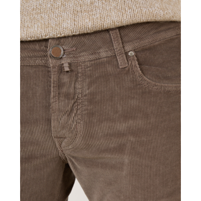 Jacob Cohën Nick Slim Rib Trousers Elephant Grey