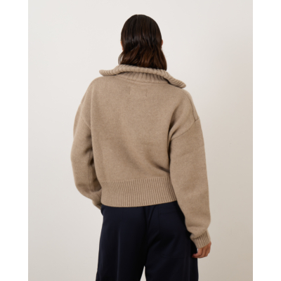 Extreme Cashmere N°438 Xtra Fab Zip-Up Cardigan Oat